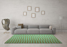 Machine Washable Abstract Turquoise Contemporary Area Rugs in a Living Room,, wshcon1257turq