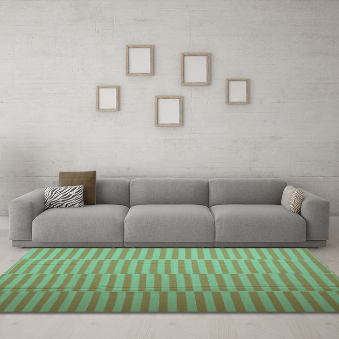 Machine Washable Abstract Turquoise Contemporary Area Rugs in a Living Room,, wshcon1257turq