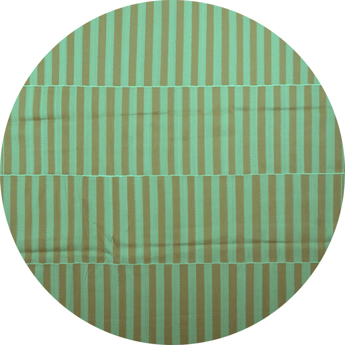 Round Machine Washable Abstract Turquoise Contemporary Area Rugs, wshcon1257turq