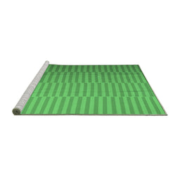Sideview of Machine Washable Abstract Emerald Green Contemporary Area Rugs, wshcon1257emgrn