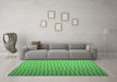 Machine Washable Abstract Emerald Green Contemporary Area Rugs in a Living Room,, wshcon1257emgrn