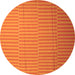 Square Abstract Orange Contemporary Rug, con1257org