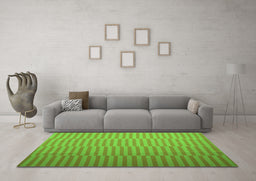 Machine Washable Abstract Green Contemporary Area Rugs in a Living Room,, wshcon1257grn