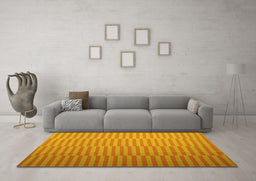 Machine Washable Abstract Yellow Contemporary Rug in a Living Room, wshcon1257yw