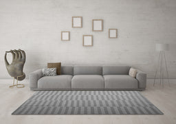 Machine Washable Abstract Gray Contemporary Rug in a Living Room,, wshcon1257gry