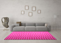 Machine Washable Abstract Pink Contemporary Rug, wshcon1257pnk