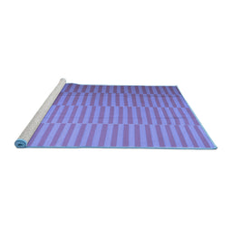 Sideview of Machine Washable Abstract Blue Contemporary Rug, wshcon1257blu