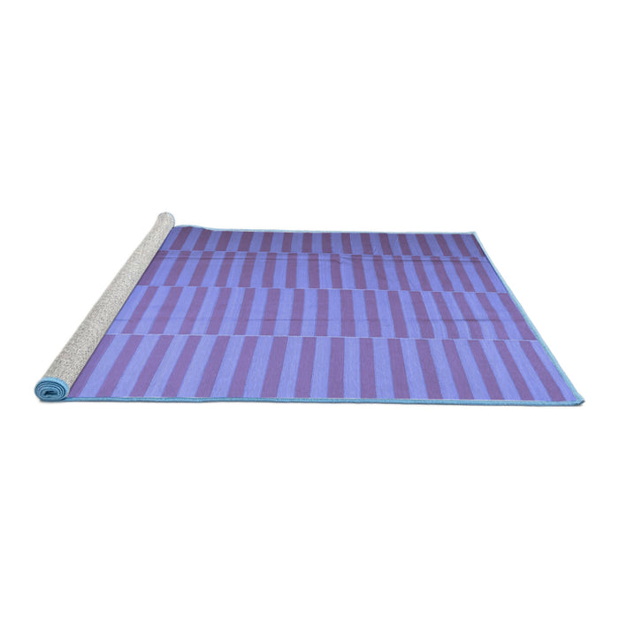 Sideview of Machine Washable Abstract Blue Contemporary Rug, wshcon1257blu