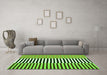 Machine Washable Abstract Green Contemporary Area Rugs in a Living Room,, wshcon1258grn