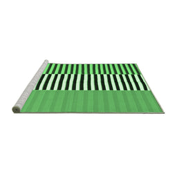 Sideview of Machine Washable Abstract Emerald Green Contemporary Area Rugs, wshcon1258emgrn