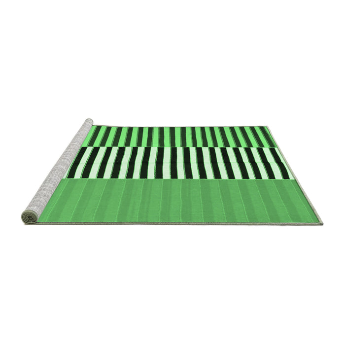 Sideview of Machine Washable Abstract Emerald Green Contemporary Area Rugs, wshcon1258emgrn