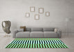 Machine Washable Abstract Turquoise Contemporary Area Rugs in a Living Room,, wshcon1258turq