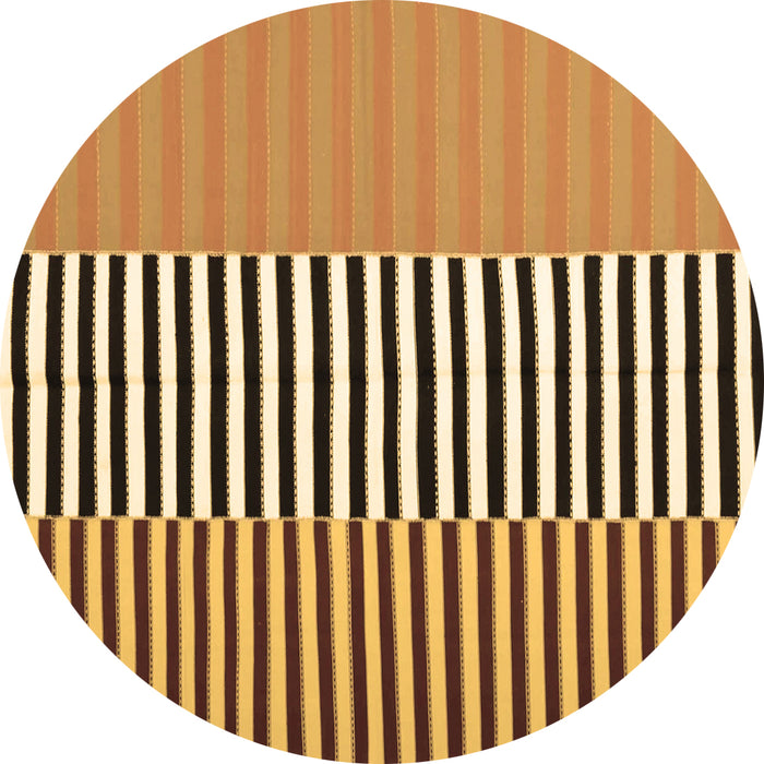 Round Abstract Brown Contemporary Rug, con1258brn