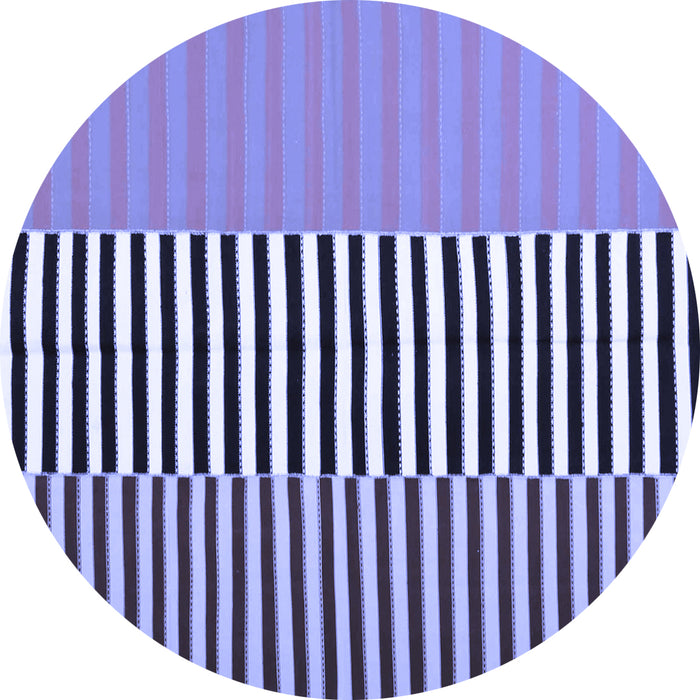 Round Abstract Blue Contemporary Rug, con1258blu