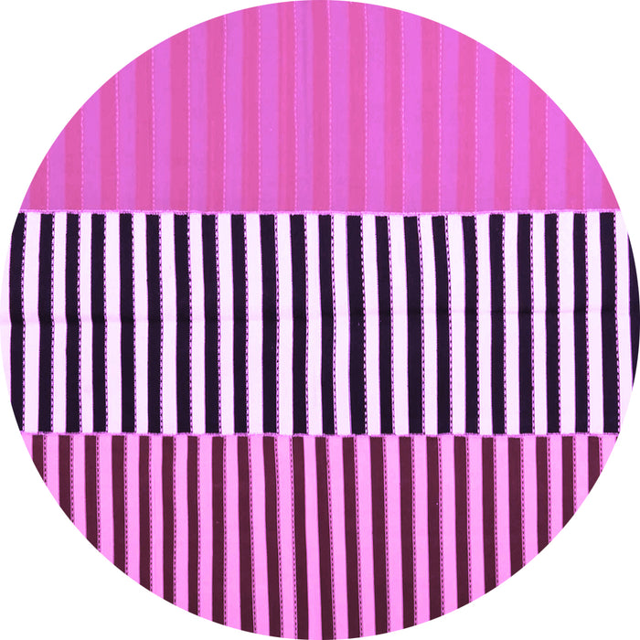 Round Machine Washable Abstract Purple Contemporary Area Rugs, wshcon1258pur