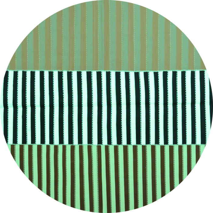 Round Machine Washable Abstract Turquoise Contemporary Area Rugs, wshcon1258turq