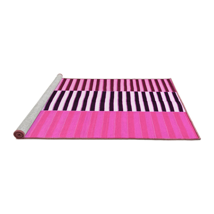 Sideview of Machine Washable Abstract Pink Contemporary Rug, wshcon1258pnk