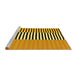 Sideview of Machine Washable Abstract Yellow Contemporary Rug, wshcon1258yw