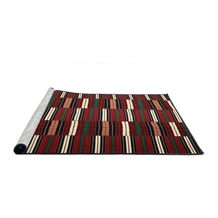 Serging Thickness of Machine Washable Contemporary Red Wine or Wine Red Rug, wshcon1259