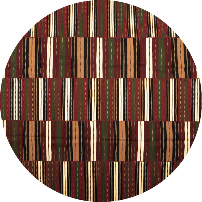 Round Machine Washable Oriental Brown Traditional Rug, wshcon1259brn