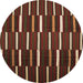 Round Machine Washable Oriental Brown Traditional Rug, wshcon1259brn