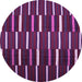 Round Oriental Purple Traditional Rug, con1259pur