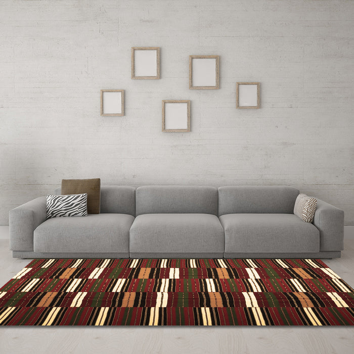 Machine Washable Oriental Brown Traditional Rug in a Living Room,, wshcon1259brn