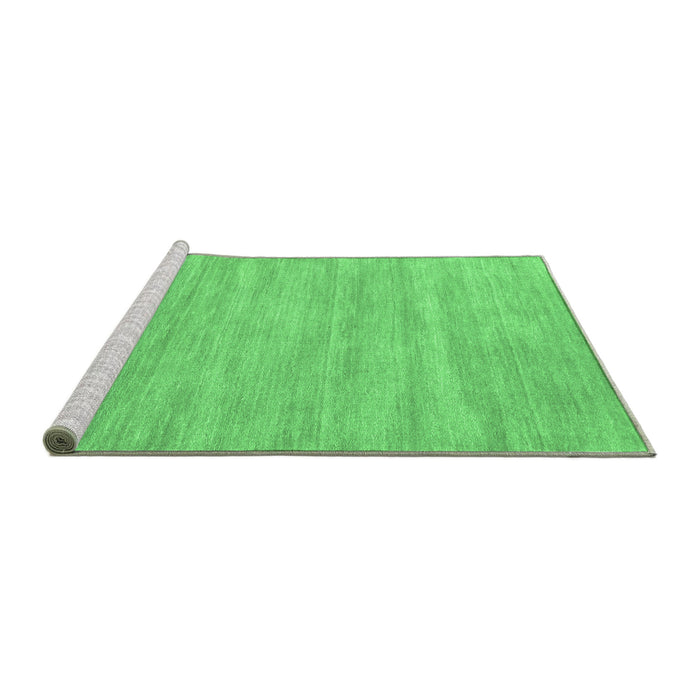 Sideview of Machine Washable Solid Emerald Green Modern Area Rugs, wshcon125emgrn