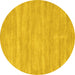 Round Solid Yellow Modern Rug, con125yw