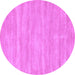 Round Solid Purple Modern Rug, con125pur