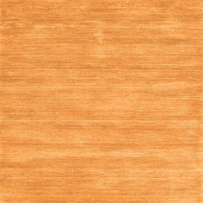 Round Machine Washable Solid Orange Modern Area Rugs, wshcon125org