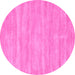 Round Solid Pink Modern Rug, con125pnk