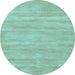 Round Solid Light Blue Modern Rug, con125lblu