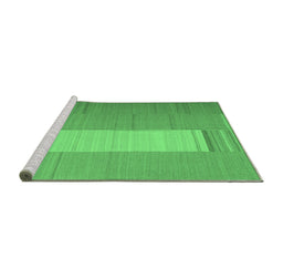 Sideview of Machine Washable Abstract Emerald Green Contemporary Area Rugs, wshcon1260emgrn