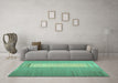 Machine Washable Abstract Turquoise Contemporary Area Rugs in a Living Room,, wshcon1260turq