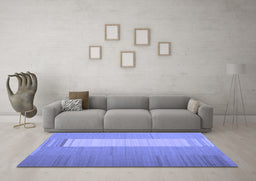 Machine Washable Abstract Blue Contemporary Rug in a Living Room, wshcon1260blu