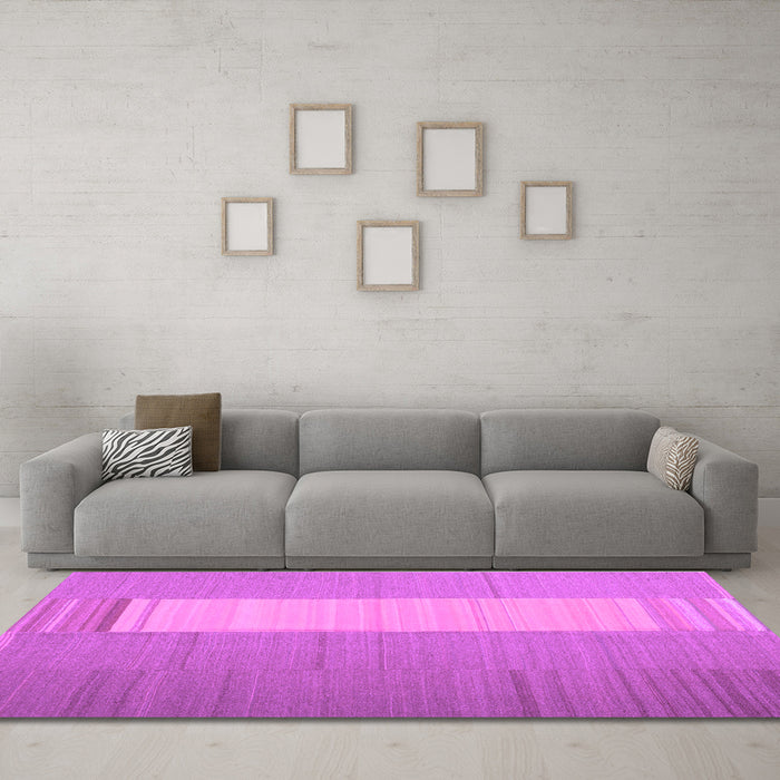 Machine Washable Abstract Purple Contemporary Area Rugs in a Living Room, wshcon1260pur
