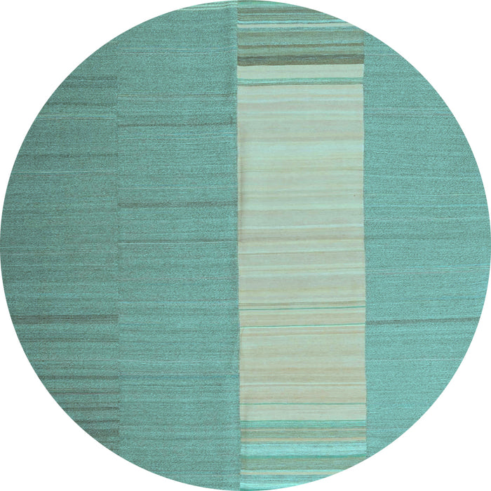 Round Abstract Light Blue Contemporary Rug, con1260lblu