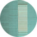 Round Abstract Light Blue Contemporary Rug, con1260lblu