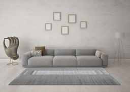 Machine Washable Abstract Gray Contemporary Rug in a Living Room,, wshcon1260gry