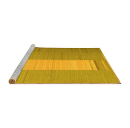 Sideview of Machine Washable Abstract Yellow Contemporary Rug, wshcon1260yw