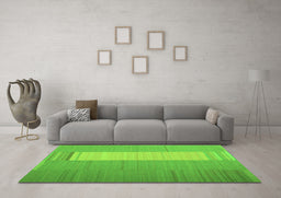 Machine Washable Abstract Green Contemporary Area Rugs in a Living Room,, wshcon1260grn