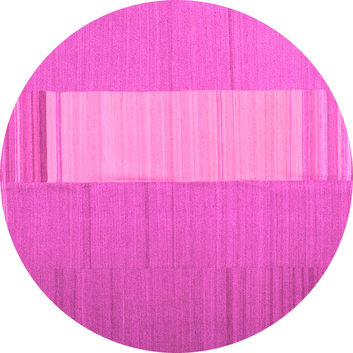 Round Machine Washable Abstract Pink Contemporary Rug, wshcon1260pnk