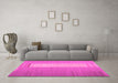 Machine Washable Abstract Pink Contemporary Rug in a Living Room, wshcon1260pnk