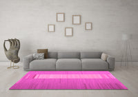 Machine Washable Abstract Pink Contemporary Rug, wshcon1260pnk