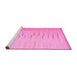 Sideview of Machine Washable Abstract Pink Contemporary Rug, wshcon1261pnk