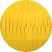 Round Abstract Yellow Contemporary Rug, con1261yw