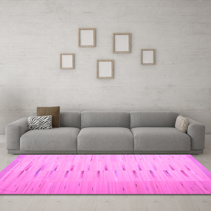 Machine Washable Abstract Purple Contemporary Area Rugs in a Living Room, wshcon1261pur