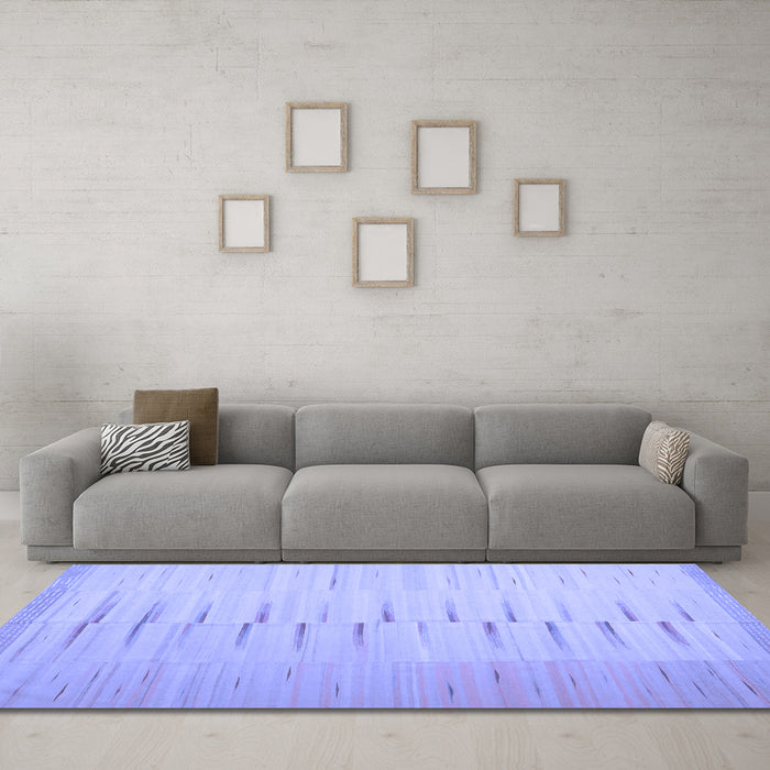 Machine Washable Abstract Blue Contemporary Rug in a Living Room, wshcon1261blu