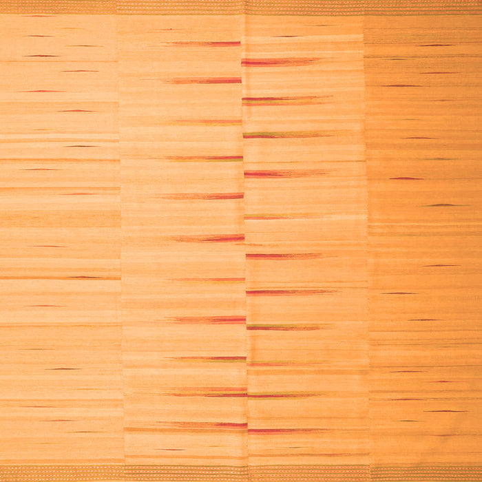 Round Machine Washable Abstract Orange Contemporary Area Rugs, wshcon1261org